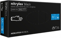 Mercator Medical Nitrylex Black jednorázové rukavice nitrilové, vel. M 100 ks